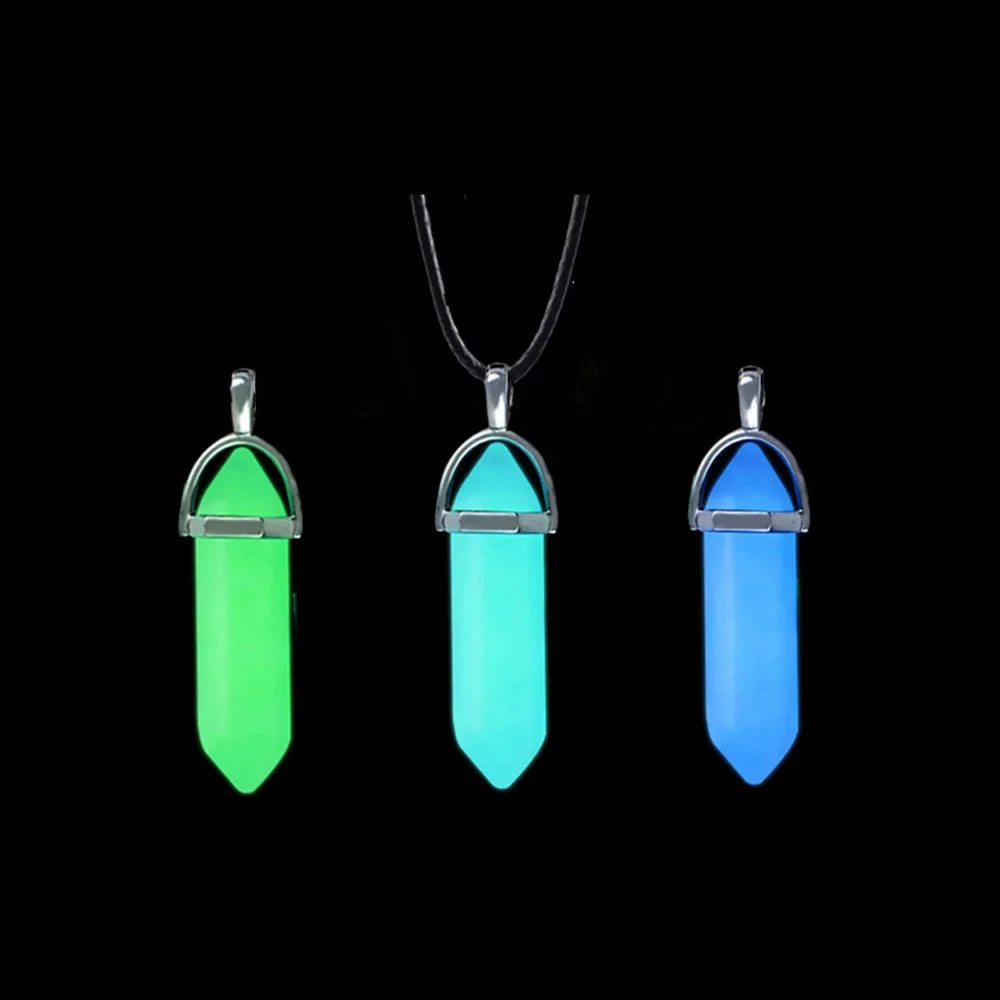 Halloween Noctilucent Glowing Necklace Bullet Hexagonal Column Luminous Night Fluorescence Glow in the Dark