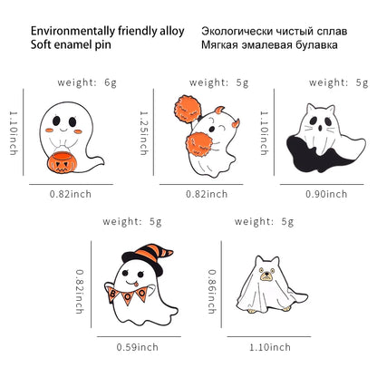 Halloween Enamel Pins Pumpkin Ghost Brooches Metal Badges Collar Backpack Decoration Accessories Halloween Jewelry