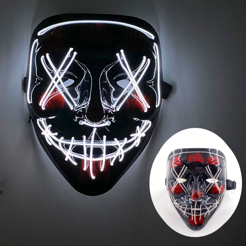 Wireless LED Purge Election Year Mask Halloween Easter Scary Cool Mask Decoration Halloween Purge Mascara Red Purge Led Mask