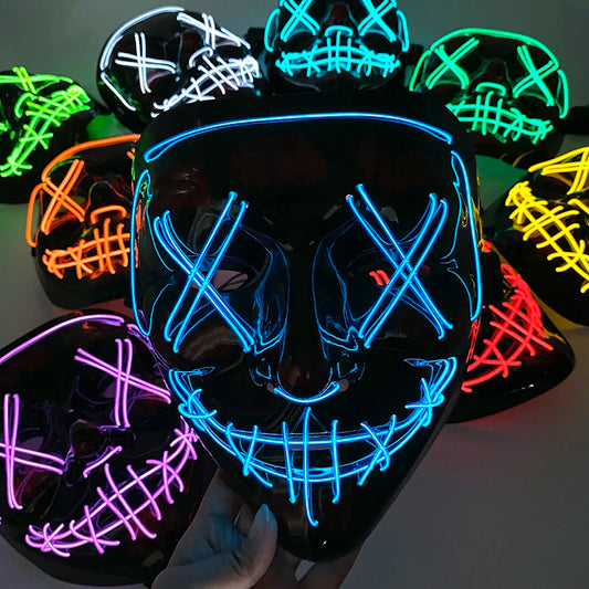 Wireless LED Purge Election Year Mask Halloween Easter Scary Cool Mask Decoration Halloween Purge Mascara Red Purge Led Mask