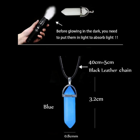 Halloween Noctilucent Glowing Necklace Bullet Hexagonal Column Luminous Night Fluorescence Glow in the Dark