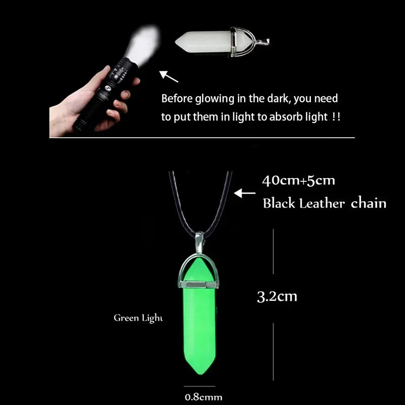 Halloween Noctilucent Glowing Necklace Bullet Hexagonal Column Luminous Night Fluorescence Glow in the Dark