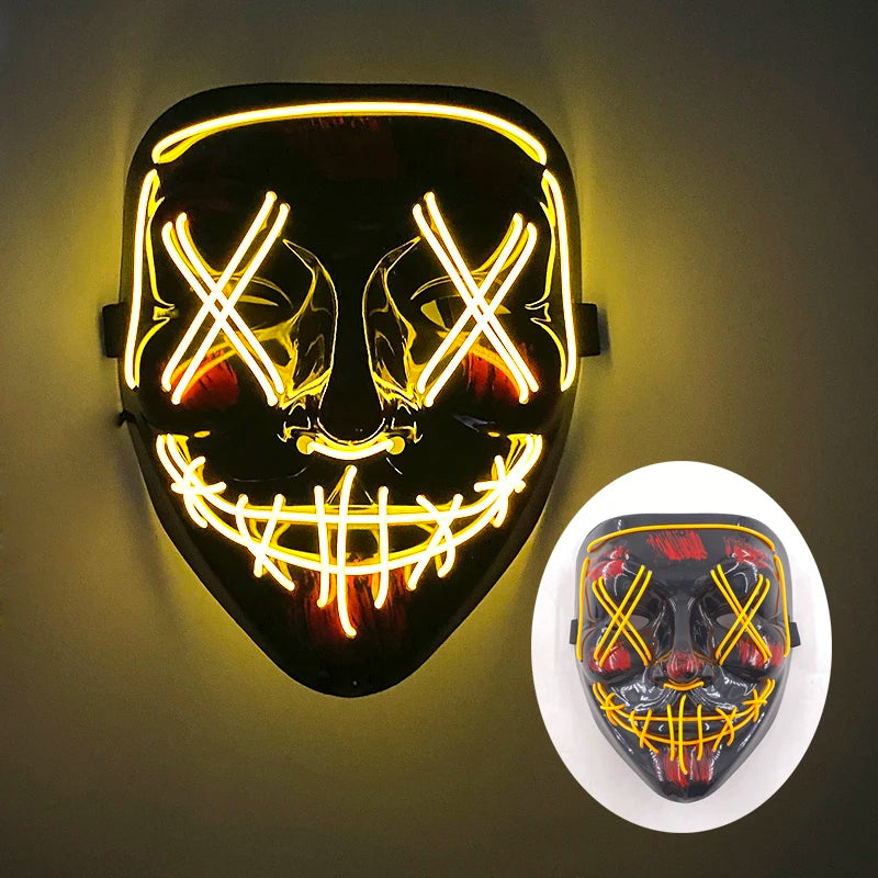 Wireless LED Purge Election Year Mask Halloween Easter Scary Cool Mask Decoration Halloween Purge Mascara Red Purge Led Mask