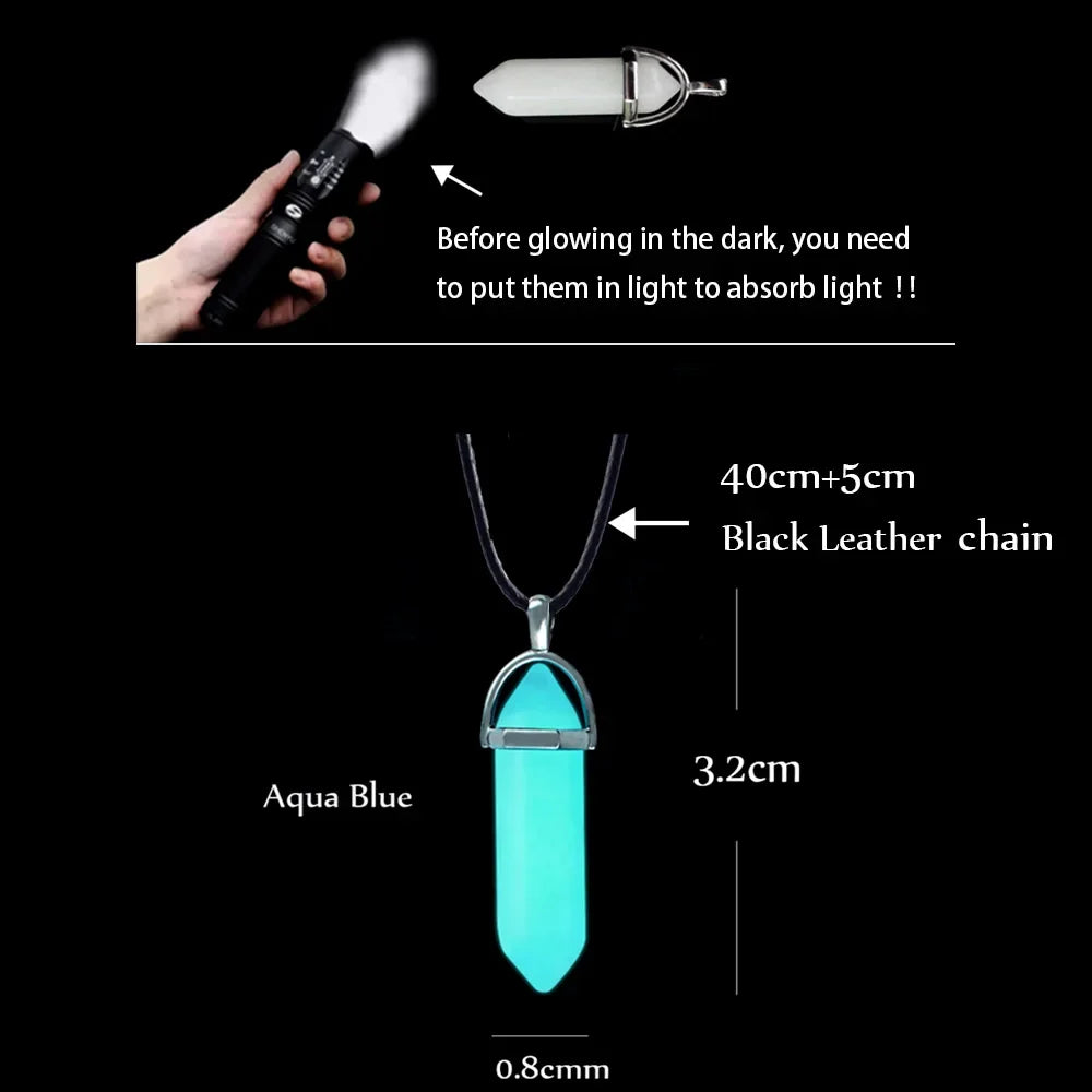 Halloween Noctilucent Glowing Necklace Bullet Hexagonal Column Luminous Night Fluorescence Glow in the Dark