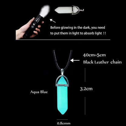 Halloween Noctilucent Glowing Necklace Bullet Hexagonal Column Luminous Night Fluorescence Glow in the Dark