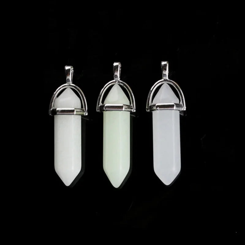 Halloween Noctilucent Glowing Necklace Bullet Hexagonal Column Luminous Night Fluorescence Glow in the Dark