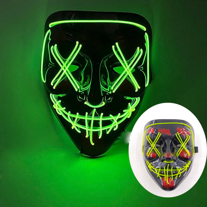 Wireless LED Purge Election Year Mask Halloween Easter Scary Cool Mask Decoration Halloween Purge Mascara Red Purge Led Mask