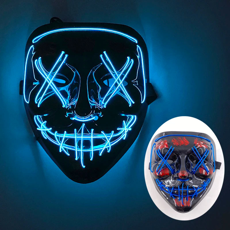 Wireless LED Purge Election Year Mask Halloween Easter Scary Cool Mask Decoration Halloween Purge Mascara Red Purge Led Mask
