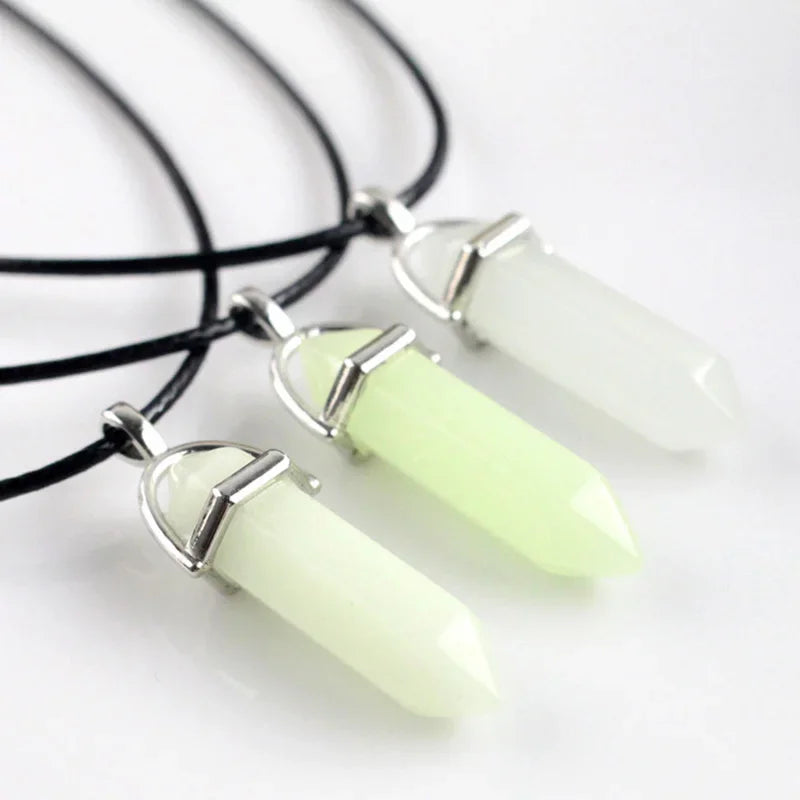 Halloween Noctilucent Glowing Necklace Bullet Hexagonal Column Luminous Night Fluorescence Glow in the Dark