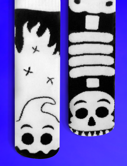 KIDS GHOST & SKULL GLOW-IN-THE-DARK SOCKS!